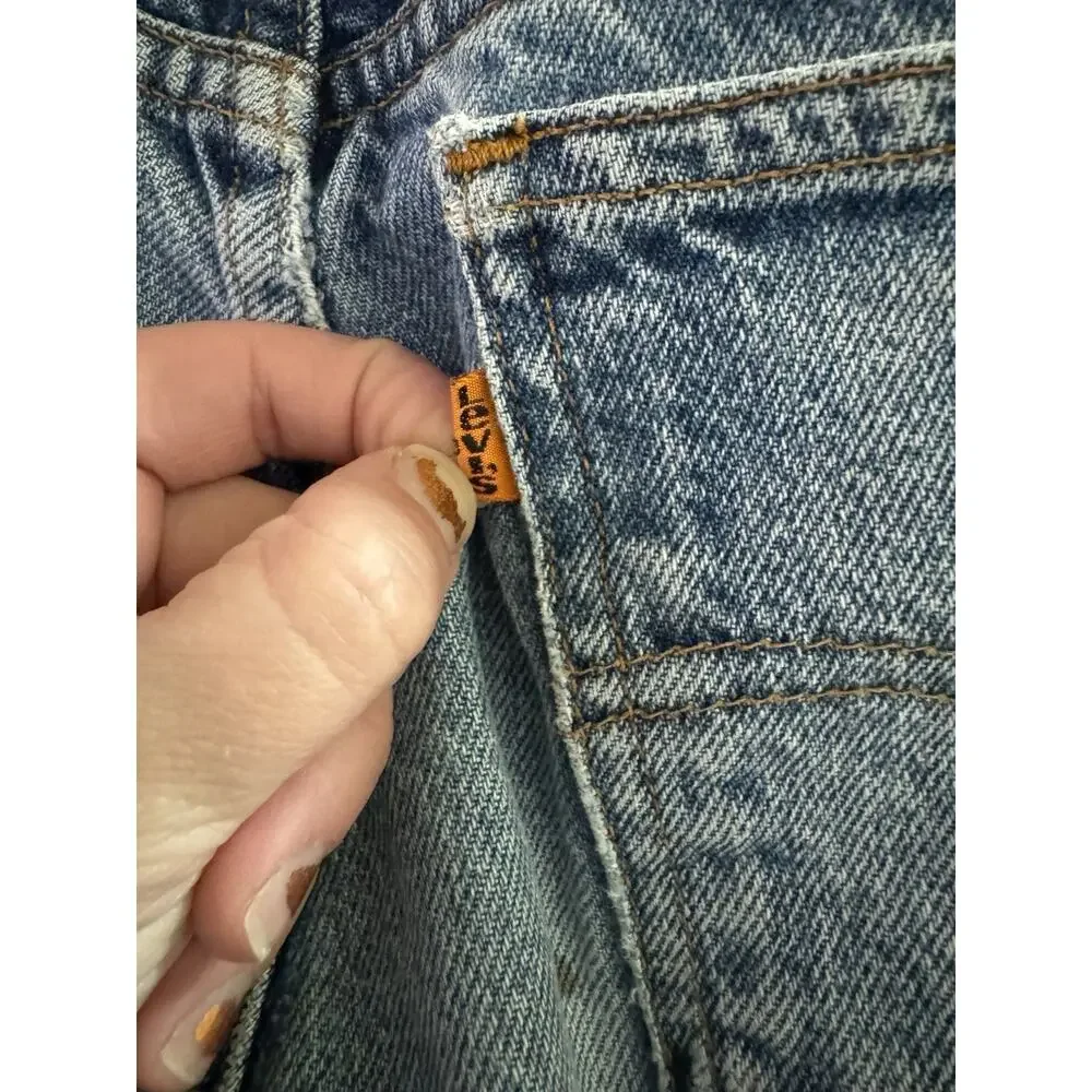 Vintage Levi’s 505 Orange Tab Regular Straight Leg Jeans 30x30 Stained Distress